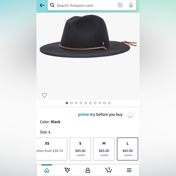 Brixton Men's Field Wide Brim Felt Fedora Hat size M - Picture 11 of 12